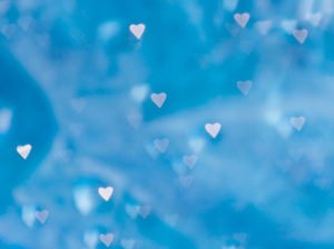 Floating blue hearts